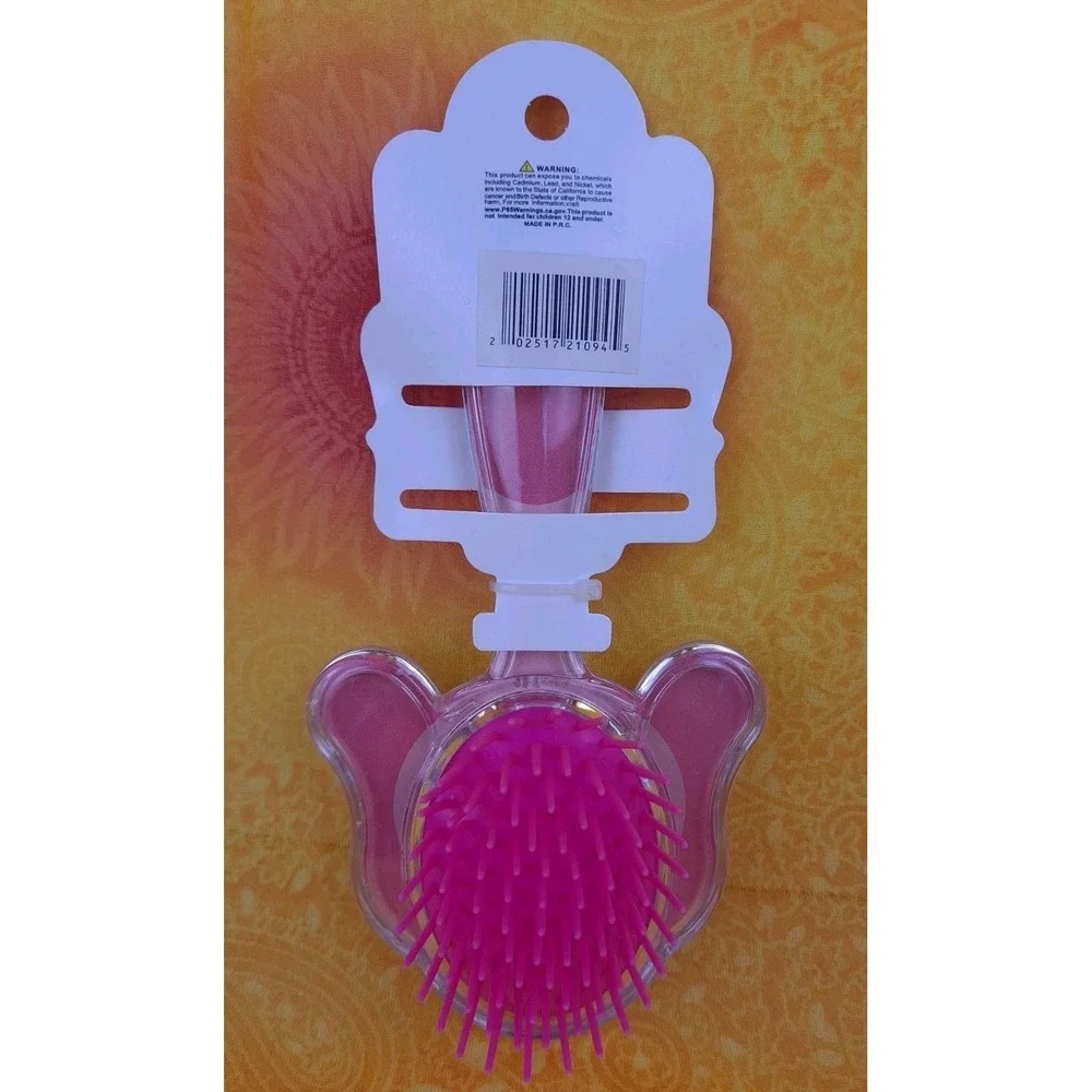 Glitter Dog Shaped Hair Brush Pink Dog With Pink Glitter Massage‎ Scalp